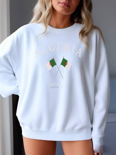 Algeria Sweatshirt, Algeria Shirt, North Africa Shirt, Algeria Gift, Algeria Soft And Comfortable Pullover Sweatshirt, Algeria Flag