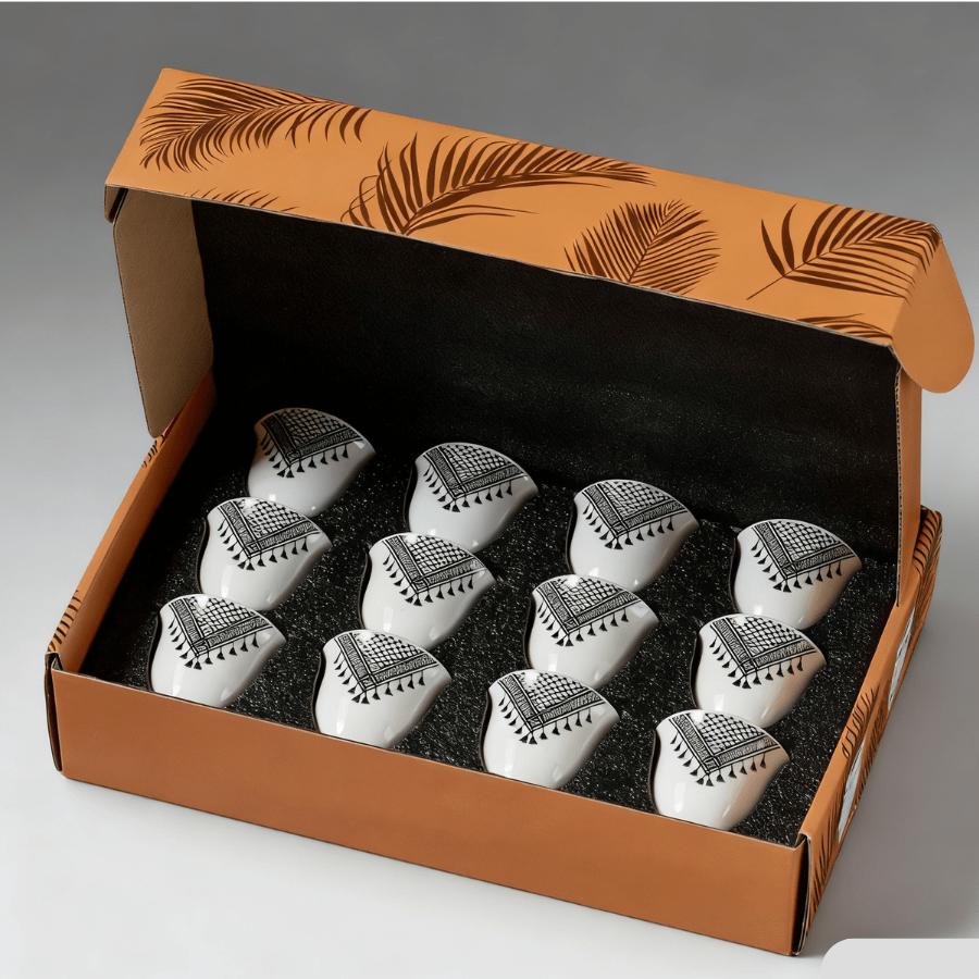 Set Of 6/12 Ceramic Coffee Cup - Espresso Cup And Tea Cup, Perfect For Bedroom, Lounge, Afternoon Tea, Holiday Gifts, Ramadan Gifts, Saudi Arabia Cup