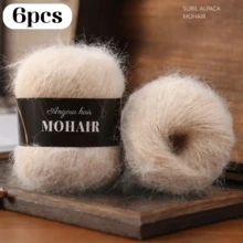 2 球/6 球，25 克/球羊驼毛马海毛混纺纱线