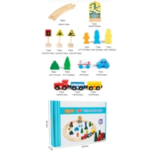 26pcs/33pcs Wooden Train Track Toy Set, Suitable For 3-5 Years Old Boys And Girls As Christmas, Birthday, Children's Day Gift - Multicolor - View 4