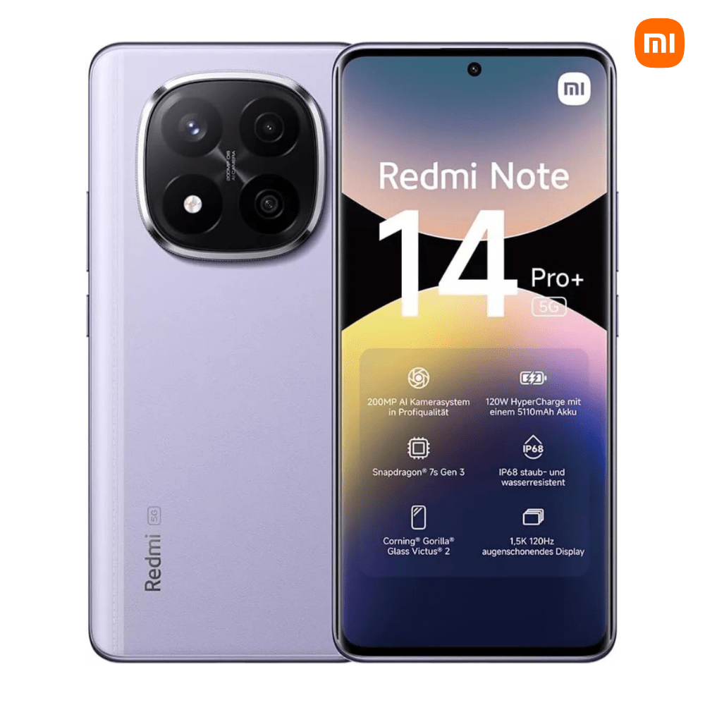 Xiaomi Redmi Note 14 Pro+ 5G Smartphone, 6.67-Inch 1.5K AMOLED Display, Fingerprint Sensor, 200 MP Camera, NFC, 120 W Fast Charging (Charger Not Included)
