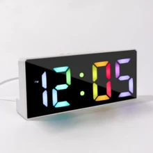 LED Digital Display Alarm Clock - Large Adjustable Screen With Ambient Light Sensor - Built-In Thermometer & Hygrometer - Perfect Gift For Bedroom, Office & Tech Lovers - Multifunctional Alarm Clock, Clock, Alarm Clock - US A Type Plug(110-127V) - View 9