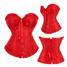 Corset Corset Floral Waist Shaping Belt - 紅色 - 查看 2