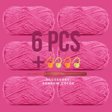 1 Package/6 Packages (50g/Package) Cute Little Ah 3mm Fine Ice Yarn, Soft And Fine Texture, For Knitting Baby Items, Jacket, Hat, Shoes, DIY Handicrafts, Home Decor, Etc. (6 Packages With A Free Crochet Hook Set) - Multicolor - View 22