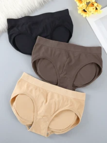 3pcs Padded Butt Enhancer Underwear For Women, Thick Fake Buttocks Hip Lift Shaper Panties - Multicolor - View 2
