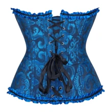 Corset Corset Floral Waist Shaping Belt - Màu xanh lam - Xem 4