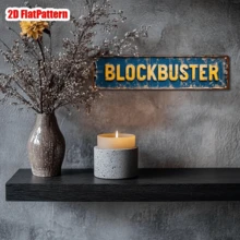 1 pièce Panneau métallique vintage 2D plat - Décoration murale rétro bleue et jaune, 4x16 pouces, convient pour la maison, le bar, le café, le garage, la ferme - Pas besoin d'électricité, facile à accrocher, décoration murale en métal, nostalgique, Beardown, panneau rétro/vintage, panneau de bar, éclair, panneau métallique rétro, décoration d'intérieur, décoration domestique, décoration murale de la maison, panneau avec phrase allemande, petite plaque métallique