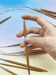 31.5 Inch Bamboo Handle Circular Knitting Needles, Stainless Steel Circular Tube, Multiple Sizes 3.0mm-7.0mm Available, Suitable For DIY Knitting Hats, Shawls, Yarn Crafts