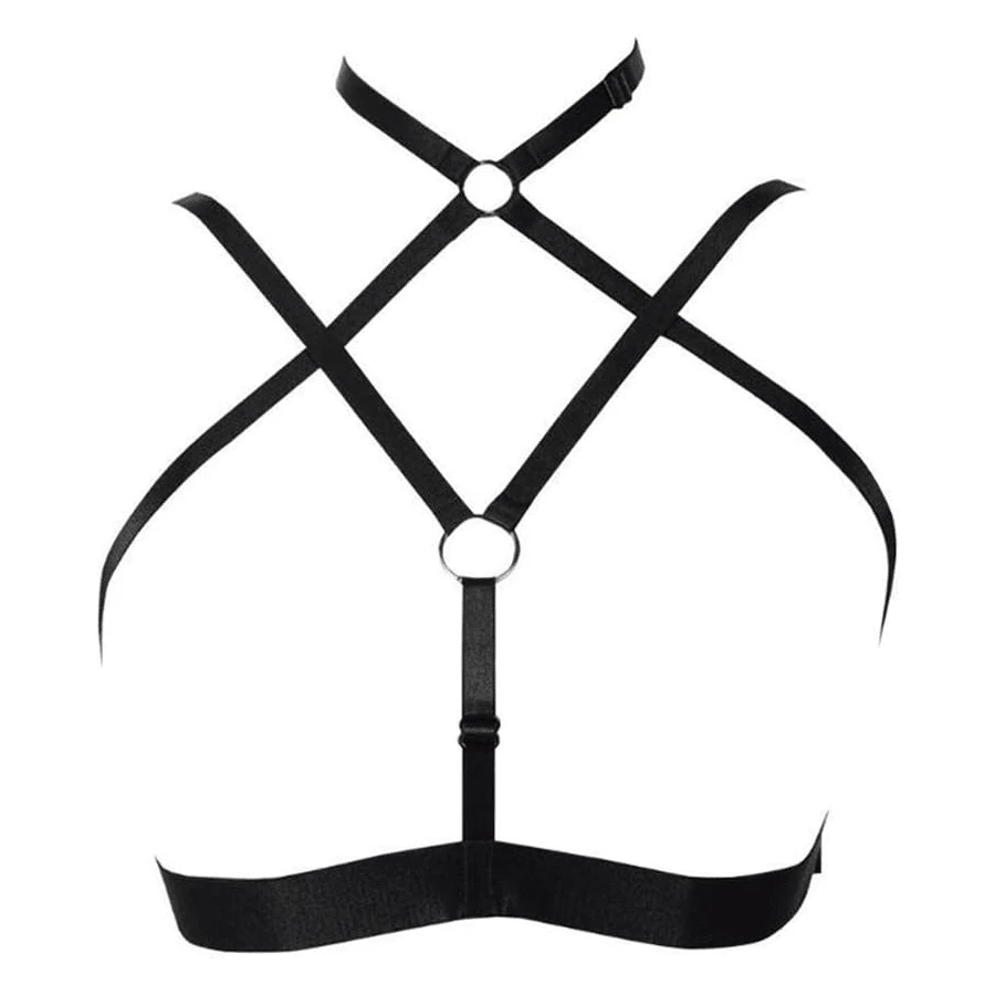 LIVE4COOL Women Harness Elastic Cupless Cage Bra Sexy Lingerie For Women Adjustable Hollow Out Crop Top Exotic Strap Bra - ColorC - 查看 1