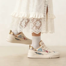 Puma Park Lifestyle Graffiti Low-Top Lace-Up Casual Comfortable Simple Sneakers, 405258-02 - -red-pine Sand - View 2