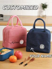 Borsa termica personalizzata per bambini, articolo essenziale per bebè, design personalizzato con motivo orsetto, borsa termica, borsa portatile, ghiaccio riutilizzabile, borsa per lo storage, adatta per lavoro, spostamenti all'aperto, gioco, senza contatto con alimenti - Multicolore - Visualizzare 2