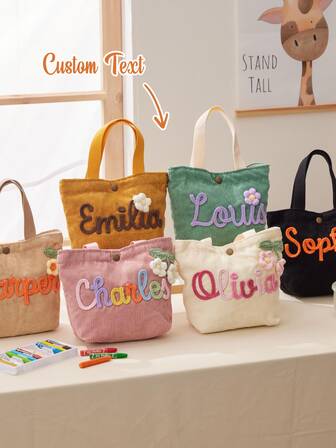 Geantă cadou personalizată unică cu nume pentru copii, școală și călătorii