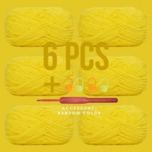 1 Package/6 Packages (50g/Package) Cute Little Ah 3mm Fine Ice Yarn, Soft And Fine Texture, For Knitting Baby Items, Jacket, Hat, Shoes, DIY Handicrafts, Home Decor, Etc. (6 Packages With A Free Crochet Hook Set) - Multicolor - View 25