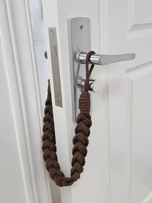 1 pezzo Fermo porta vintage in corda silenziosa, fermatenda in corda fatta a mano, corda di fissaggio per tende, barriera elegante per porta di casa/ufficio, facile installazione senza attrezzi, molletta decorativa alla moda per porta - Multicolore - Visualizzare 7