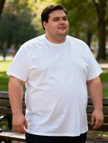 5-Pack Plus Size Cotton Tees - Daily & Casual | Black & White Essentials - 白色 - 查看 2