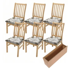 2/4/6 szt. rozciągliwych pokrowców na poduszki siedziska w stylu boho, pokrowce na krzesła, odpowiednie do wystroju domu, salonu, jadalni, ogrodu, hotelu, na imprezę, zmywalny materiał poliestrowy, pokrowce na poduszki siedziska krzesła do jadalni, ochraniacze na krzesła - Wielokolorowe - Zobacz 19