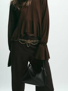 Women's Contrast Color Design Mini Canvas Tote Bag, Fashion One Shoulder Handbag - Black - View 7