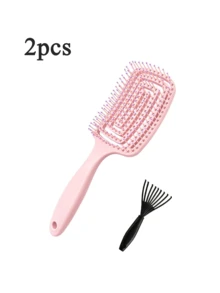 2 piezas/1 pieza Cepillo de masaje flexible de unicolor con diseño hueco, adecuado para hombres y mujeres, peine multifuncional para cabello húmedo o seco, apto para todo tipo de cabello, regalo del Día de la Madre, regalo para amigos, novio y novia, regalo familiar, artículos esenciales de viaje, artículos esenciales de viaje, peinado, peluquería, cepillo de pelo, cepillo para peinado hacia atrás, cepillo de estilo, cepillo para cabello rizado, cepillo de bordes, peine, cepillar el cabello, juego de cepillos de pelo, peinar el cabello, peine para rizos, cepillo desenredante, cepillo de pelo para mujer, cabello, viaje, productos para el cabello, herramientas para el cabello, artículos para el cabello, barbero, accesorios de barbero, barbería, equipo de peluquería