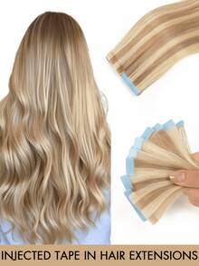 10 件隐形胶带接发，PU 皮纬纱，雷米真人发，直发机，12 英寸 16 英寸 20 英寸，适合女士