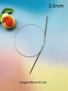 31.5 Inch Bamboo Handle Circular Knitting Needles, Stainless Steel Circular Tube, Multiple Sizes 3.0mm-7.0mm Available, Suitable For DIY Knitting Hats, Shawls, Yarn Crafts