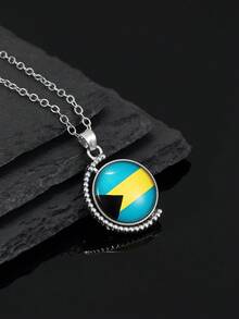 1 Pc Of National Flag Pendant Necklace For Men And Women Couple Lovers , Daily And Street Style National Day Celebration Wearing, Feast Festival Birthday Gift For Brothers Classmates Boyfriend Girlfriend, Retro Unique Traditional Celebrity Style Jewelry - National Flag - View 51