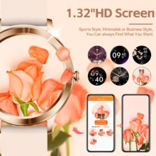 EIGIIS Smart Watch For Women With Bluetooth Calling, 1.32" HD Touch Screen, Heart Rate Sleep Monitor, Fitness Tracker, 5-Day Battery, Compatible With IPhone Android - Pink - View 2