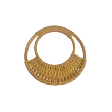 Asas tejidas de rafia para bolso de mano, asa de repuesto para bolso, accesorios para bolso de bambú retro de playa - Albaricoque - Ver 9