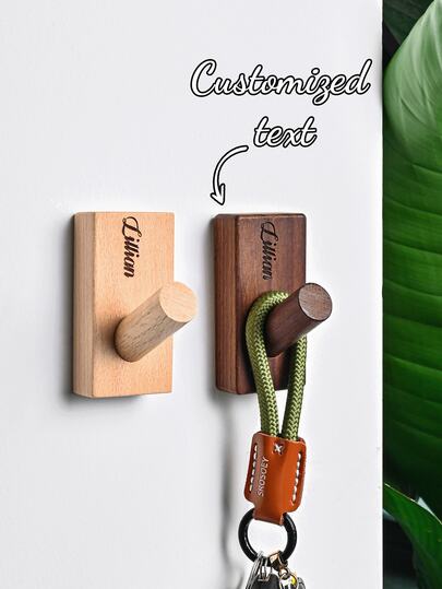 Ganchos de abrigo sólidos simples, percheros de madera natural, ganchos de abrigo de pared de madera de nogal, ganchos decorativos para puertas, cuartos de lavandería, tiendas, cafeterías, regalo de Navidad especial