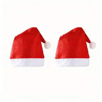 2pcs/4pcs Adult Comfortable Christmas Hat - Christmas Decorative Hat, Adult Red Christmas Hat - Made Of Thick Polyester Fabric, Suitable For Christmas And New Year Parties Christmas Decorations Home Christmas Gifts Christmas Decor