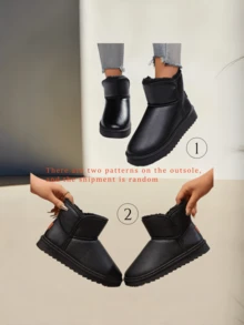 Women's Warm Snow Boots, Thermal Lined, Thicken, Anti-Slip, Comfortable, Suitable For Winter - Black - View 8