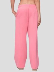 Womens Wide Leg Sweatpants Elastic Waist High Rise Baggy Pants With Pockets Solid Color Loose Fall Barrel Casual Lounge Athletic Pants Comfy Cute Y2k Joggers Teen Girl - 粉色 - 查看 3