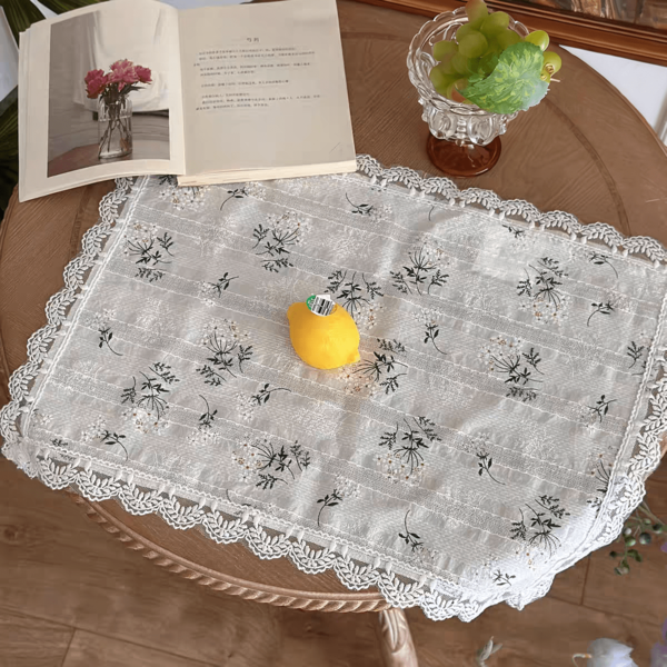 1 pieza/6 piezas Mantel floral Cubierta antipolvo para freidora de aire, cafetera, manteles individuales de estilo granja linda