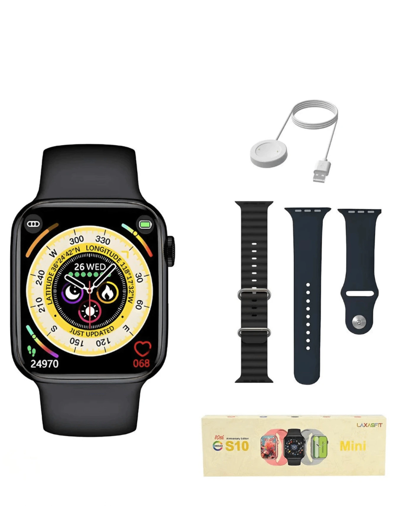 Smartwatch S10 Mini Smart Watch With NFC Health Monitor Compatible With Android And IOS LAXASFIT - Black - View 1