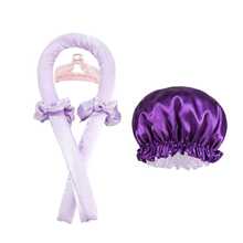 1 Set Solid Color Faux Silk Sleep Cap With Lace Trim, Satin Hair Wrap, And Curling Iron Hair Ties & Clips - Multicolor - View 9