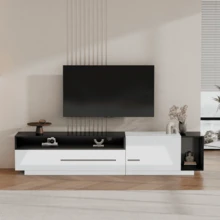 Television Stands & Entertainment Centers - Black White + Particle Board + 60-69 Inches - View 8