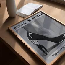 1Pc Unframed Retro 'it's A Woman's World' Canvas Posters, Black And White Wall Art, Aesthetic Room Decor, Artwork Wall Painting For Gift, Wall Picture For Living Room, Bedroom, Office, Dining Room, Corridor, Home And Dormitory Decoration