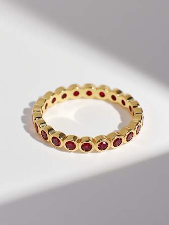 Charm-In 1pc Women's Cubic Zirconia Embellished Everyday Commute Ring