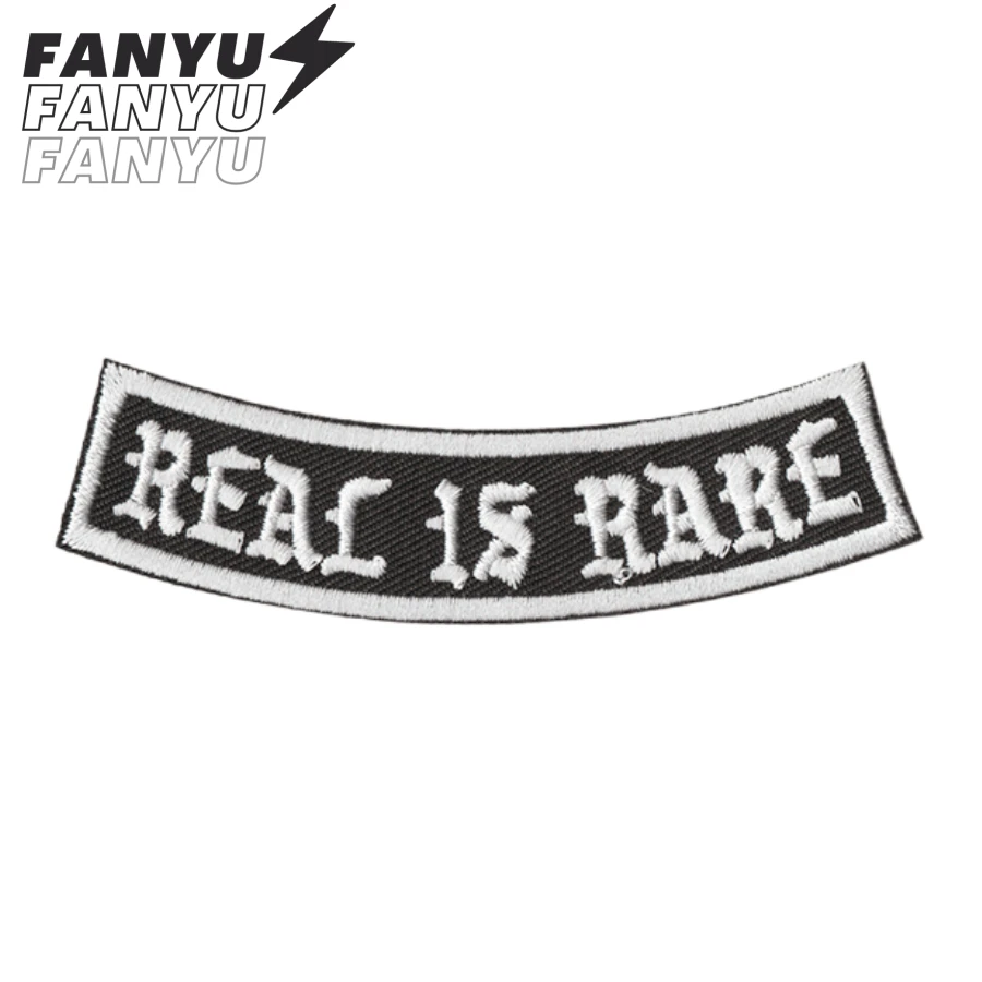 Real Is Rare Embroidered Biker Patch, Iron-On Or Sew-On Punk Rock Anime Cartoon Decorative Embroidery Patch DIY Clothing Accessory, Embroidered Sewing Iron-On Applique Patch For Clothes, Shoes, Bags Summer, School
