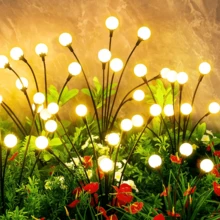 Solar Firefly Lights (2-Pack) - Swaying Decorative Garden Light Post - Warm White Waterproof Outdoor Decor For Patios, Yards, And Pathways - 黃色 - 查看 5