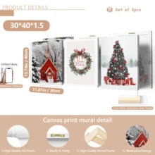 3 قطع / مجموعة من لوحات الجدار الفنية القديمة، مجموعة لوحات كانفاس لعالم الشتاء الساحر - منزل أحمر مبهج وشجرة عيد الميلاد، ديكور لوحة شجرة عيد الميلاد، ديكورات عيد الميلاد، ديكور موضوع عطلة مثالي، ديكور جداري أزياء حديثة، مؤطر أو غير مؤطر، ديكور الغرفة، ديكور المنزل، ديكور شقة الطالب الجامعي، هدايا لديكور الجدران في الفندق، المنزل، هدية استقبال المنزل المثالية، غرفة المعيشة، غرفة النوم، الحمام والمكتب