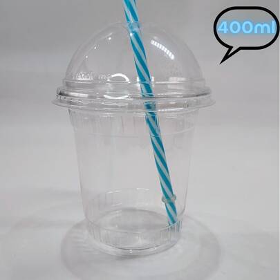 10 Unid Copo Bolha 400ml Tampa com Furo Galvanotek