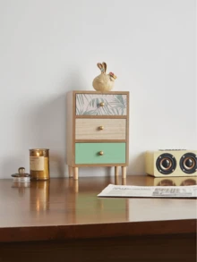 北欧风格 3 抽屉玄关控制台桌、卧室梳妆台装饰储物柜，用于存放珠宝和配饰