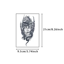 2pcs Medusa Temporary Tattoo, Realistic & Long-Lasting Herbal Temporary Tattoo, Waterproof & Scratch-Resistant, Lasts 7-15 Days - Black - View 3