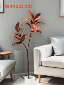 3.6Ft Artificial Magnolia Tree, Fall Artificial Magnolia Branch, Tropical Banyan Plants Fake Rubber Branch,Real Touch Fiddle Leaves, Artificial Greenery, For Home Garden Office Balcony Decoration, Room Decor, Valentine's Day Decor, Bedroom Decoration, Home Decor