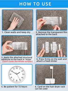 1 pezzo Supporto per asciugacapelli montato a parete senza foratura con organizer - Elegante rastrelliera in plastica bianca per accessori da bagno, perfetta per asciugacapelli, pettini, rasoi e mensole per il trucco, rastrelliera portaoggetti da bagno