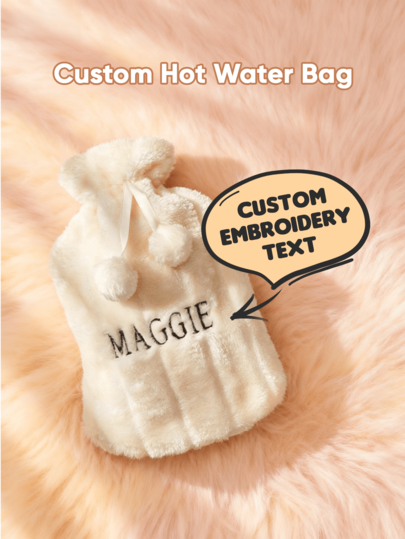 1 pieza Bolsa de agua caliente personalizada con grabado de nombre, Bolsa de agua caliente personalizada con nombre, Bolsa de botella de agua caliente personalizada con nombre, Botella de agua caliente de invierno con funda de peluche, Bolsa de agua caliente, Botella de agua caliente, Regalo de cumpleaños, Regalo de boda, Regalo del Día de la Madre, Regalo para la mejor amiga, Regalo para mamá, Regalo para novia, Regalo para esposa, Artículo lindo