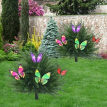 1/2 Pack Artificial Plants For Outdoor,  Artificial Cedar Topiary Tree With Ground Spike, UV Resistant Potted Fake Plants With Cement Planter, Faux Cedar Shrubs Evergreen Plants For Indoor Outdoor Front Porch Garden Backyard Decor - 墨綠色 - 查看 3