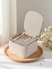 صندوق مجوهرات سفر كبير السعة مع 12 كيس مخمل للمجوهرات، منظم مجوهرات سفر للنساء، صندوق مجوهرات للنساء للعقود والخواتم والأقراط، مناسب كهدية لصديقاتك وأصدقائك والفتيات في المناسبات والأعياد وعيد الأم. منظم تخزين للنساء للسفر والضروريات والعودة للمدرسة والسكن الجامعي وديكور الخريف - متعدد الألوان - مشاهدة 10