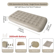 Aufblasbare Luftmatratze, Luxus Camping Matte, PVC aufblasbare Schlafmatte, Luxus Doppel Camping Luftbett mit eingebautem Pumpe, Dicke Matte - Verschiedenfarbig - Übersicht 14