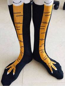 6pcs/3pcs Chicken Claw Pattern Over-The-Knee Socks, Fun & Comfortable, Women's Long Socks, Novelty Party Socks, Christmas Socks, Funny Socks, Suitable For Outdoor Sports, Camping With Friends And Family, Holidays And Gifts (2/4/6 Pairs) - Multicolor - View 3